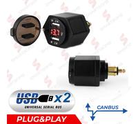 Caricabatterie ADATTATORE DUAL USB VOLTMETRO BMW GS 24V LED POWERLET GPS smart