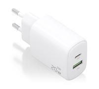 Caricabatterie Aisens A110-0909 GaN 20W 1xUSB-C PD3.0 1xUSB-A QC3.0 Bianco