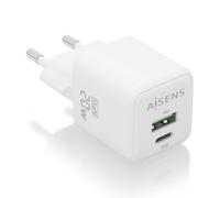 Caricabatterie Aisens ASCH-20W2P010-W 20W GaN 1xUSB-C PD3.0 QC4.0 1xUSB-A QC3.0 Bianco