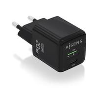 Caricabatterie Aisens ASCH-20W2P011-BK GaN 20W 1xUSB-C PD3.0 QC4.0 1xUSB-A QC3.0 Nero