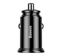 Caricabatterie auto circolare 2 porte USB QC3.0 SCP AFC 30W - Nero