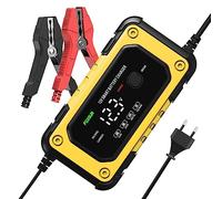 Caricabatterie Auto e Moto 12V 6A, Automatico Caricabatterie e Mantenitore Intelligente Carica Batteria Portatile con Schermo LCD per Auto Moto Camion e AGM Gel Batterie