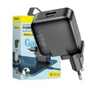 CARICABATTERIE AWEI PD55-EU USB-C per MacBook Air, MacBook Pro e XPS 13/15 da 65 W, Nero