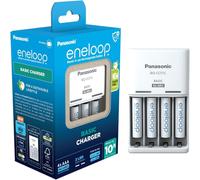 caricabatterie Basic per 2 o 4 batterie AA/AAA Ni MH Caricatore + 4 pile AA