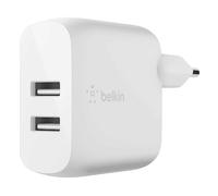 Belkin Caricabatteria da parete Boost Charge - Doppio USB-A 24W + cavo USB-A a USB-C 1 m - Bianco