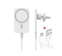 (Caricabatterie bianco) Caricabatterie auto wireless veloce 30W Qi Supporto magnetico per telefono per
