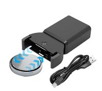 Caricabatterie Button - Caricabatteria a celle moneta USB con indicatore luminoso a LED, caricatore universale con pulsanti moneta, caricabatterie per batterie ricaricabili a bottone