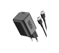 CARICABATTERIE CELLULAR LINE Kit ACH 100W, Universale Smartphone, Tablet, Laptop USB-C da 100 W, Nero