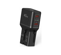 Celly Adattatore da Viaggio Universale 45W con Doppia Porta USB-C