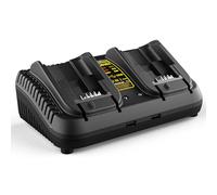 Caricabatterie compatibile con batteria Dewalt da 12 V/20 V (senza batteria), stazione di ricarica rapida con 2 porte compatibile con batteria DCB204 205 206 120 127