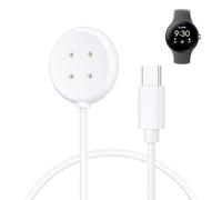 Caricabatterie compatibile con Google Pixel Watch 3/Pixel Watch 2, stazione di ricarica magnetica con cavo di ricarica USB-C da 1 m per Fitbit Ace LTE/Versa 4/3/Sense 2/Sense (bianco, 50 cm USB C)