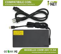Caricabatterie compatibile con Lenovo Thinkpad P71 20HL P72 20MB 230W 20V 11,5A