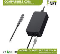 Caricabatterie compatibile con Microsoft 1625 MU36W-A1625 12 5V 2,58 1A 36