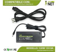Caricabatterie compatibile con Toshiba Satellite A105-S4004 120W 15V 8A