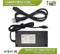 Caricabatterie compatibile con Toshiba Satellite X205-SLi4 X205-SLi5 19V 9,5A 18