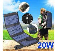 CARICABATTERIE CON PANNELLO SOLARE PORTATILE IMPERMEABILE VIAGGIO 20W SMARTPHONE