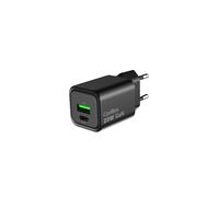 Caricabatterie CoolBox GAN da 25 W - 1 porta USB-C - 1 porta USB-A - Ricarica rapida 3.0 - Power Delivery - Colore nero