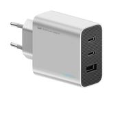 CARICABATTERIE CUKTECH A15C-EU GaN, 2 porte USB-C e 1 USB-A da 65 W, Grigio