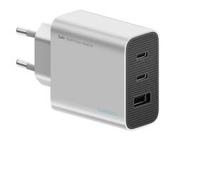 CARICABATTERIE CUKTECH A15C-EU GaN, 2 porte USB-C e 1 USB-A da 65 W, Grigio