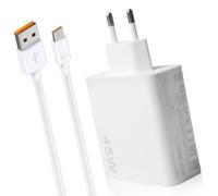 Caricabatterie da 45 W con cavo USB C per Xiaomi Redmi Note 14 Pro 5G, 6 A, caricatore rapido USB Power cellulare, adattatore ricarica rapida, caricabatterie per Xiaomi Poco X7 M7 Pro M6 Pad 7 6 5