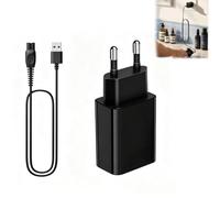 Caricabatterie da 5 V per Philips OneBlade, alimentatore di rete con cavo | Design rinforzato con protezione antipiega a spina di pesce, durevole, per rasoio, tagliacapelli compatibile con USB per