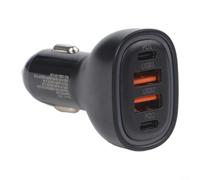 Caricabatterie da auto a ricarica rapida da 100 W con due porte USB-C PD 3.0 e doppie porte USB-A QC 3.0 per un'ampia compatibilità dei dispositivi (100 W)