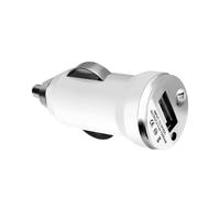 Caricabatterie da auto accendisigari compatto bianco finitura metallizzata