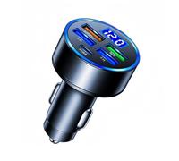 caricabatterie da auto, Adattatore 6 in 1 for telefono cellulare USB PD tipo C Cavo for cavo di ricarica Accendino QC Display accendisigari(5 Ports)