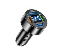 caricabatterie da auto, Adattatore 6 in 1 for telefono cellulare USB PD tipo C Cavo for cavo di ricarica Accendino QC Display accendisigari(4 Ports)