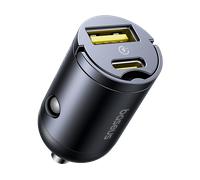 Caricabatterie da auto USB-A USB-C da 30 W - Nero