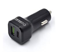 Caricabatterie da Auto con Tecnologia Quick Charge 3.0, Una porta USB A e Una porta USB C ad alta Potenza, 30W, Caricatore Auto per Smartphone/Iphone/Ipad/MacBook/Tablet/Laptop/Samsung/Huawei ecc.