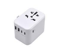 CARICABATTERIE DA AUTO EWENT Ewent EW1470 Adaptador de corriente universal para EU/US/UK/AUS/CN/BR + Dual USB-A + 3x USB-C Blanco Bianco