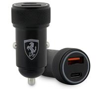 Caricabatterie da auto Ferrari Power Delivery Quick Charge da 20 W, colore nero.