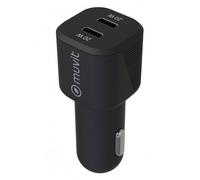 Caricabatterie da auto Muvit 2x USB-C PD 20W Nero