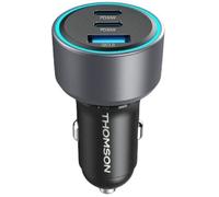 Caricatore auto Thomson 60W GaN 2x USB-C PD 30W 1x USB-A QC 3.0 Nero