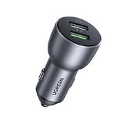 UGREEN Caricatore Auto 2 Porta QC3.0 36W in Metallo, Caricabatteria da Auto Mini Quick Charge 3.0, Caricatore Automatico Compatibile con iPhone iPad Galaxy Huawei XiaoMi e Veicoli da 12V/24V