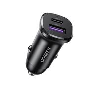 UGREEN 30W USB C Car Charger, 2 Port Car Charger PD 30W/SCP 22.5W, Mini Car USB Charger with LED Light, Compatible with iPhone 15/14/13/12/11, Galaxy S24/S23/S22/21, iPad, MacBook, Pixel