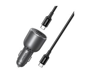CARICABATTERIE DA AUTO UGREEN EC705, UGREEN smartphone, tablet, laptop da 130 W, Grigio scuro, Nero