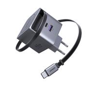CARICABATTERIE DA AUTO UGREEN Nexode GaN Infinity, Universale Smartphone, tablet, laptop leggeri Grigio