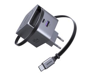 CARICABATTERIE DA AUTO UGREEN Nexode GaN Infinity, Universale Smartphone, tablet, laptop leggeri Grigio
