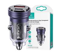 CARICABATTERIE DA AUTO USAMS C35 USB-C USB-A da 45 W, Viola