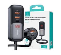 CARICABATTERIE DA AUTO USAMS C40 3 USB-A 2 USB-C PD QC da 165 W, Nero
