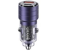 Caricabatterie da auto USAMS da 95 W USB-C/USB-A a ricarica rapida, colore viola