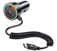 Caricabatterie da auto USAMS Quick Charge da 60 W con 2 porte USB-C/USB-A, color