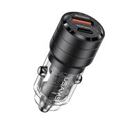 CARICABATTERIE DA AUTO USAMS USB-C PD 65W Nero trasparente