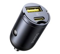 Caricabatterie da auto USB-A USB-C da 30 W - Nero