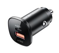 Caricabatterie da auto USB-C da 38 W con Power Delivery USB QC 3.0, colore nero.