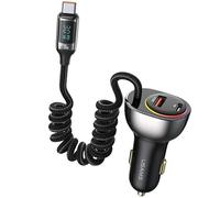 Caricabatterie da auto USB-C/USB USAMS Power Delivery da 60 W, colore nero.