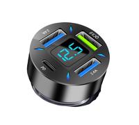 Caricabatterie da auto USB con porte di ricarica super veloci e rilevamento della tensione, sicuro e affidabile per tutte le tue avventure (quattro