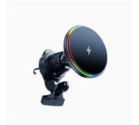 Caricabatterie da auto wireless da 15 W - Supporto magnetico per telefono da auto per bocchetta dell'aria del cruscotto - LED RGB - Sup